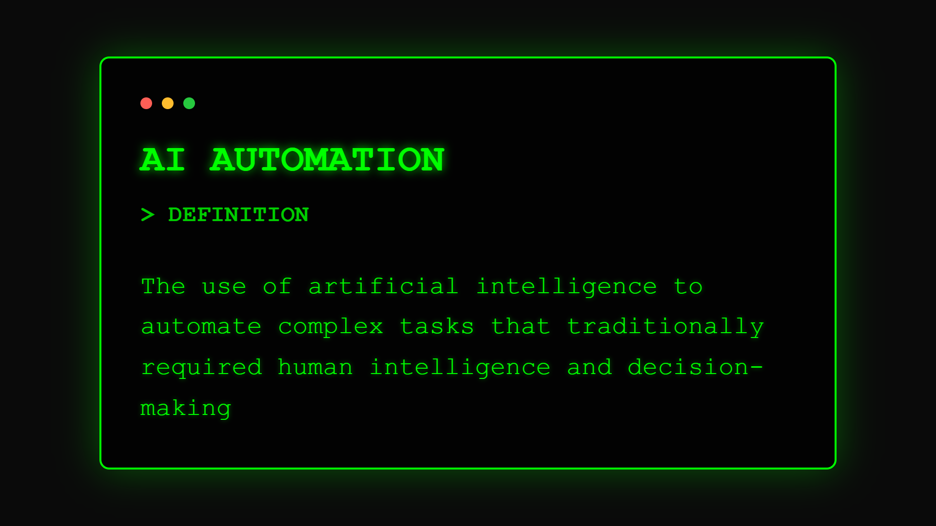 AI Automation Definition - Combining intelligence with process automation