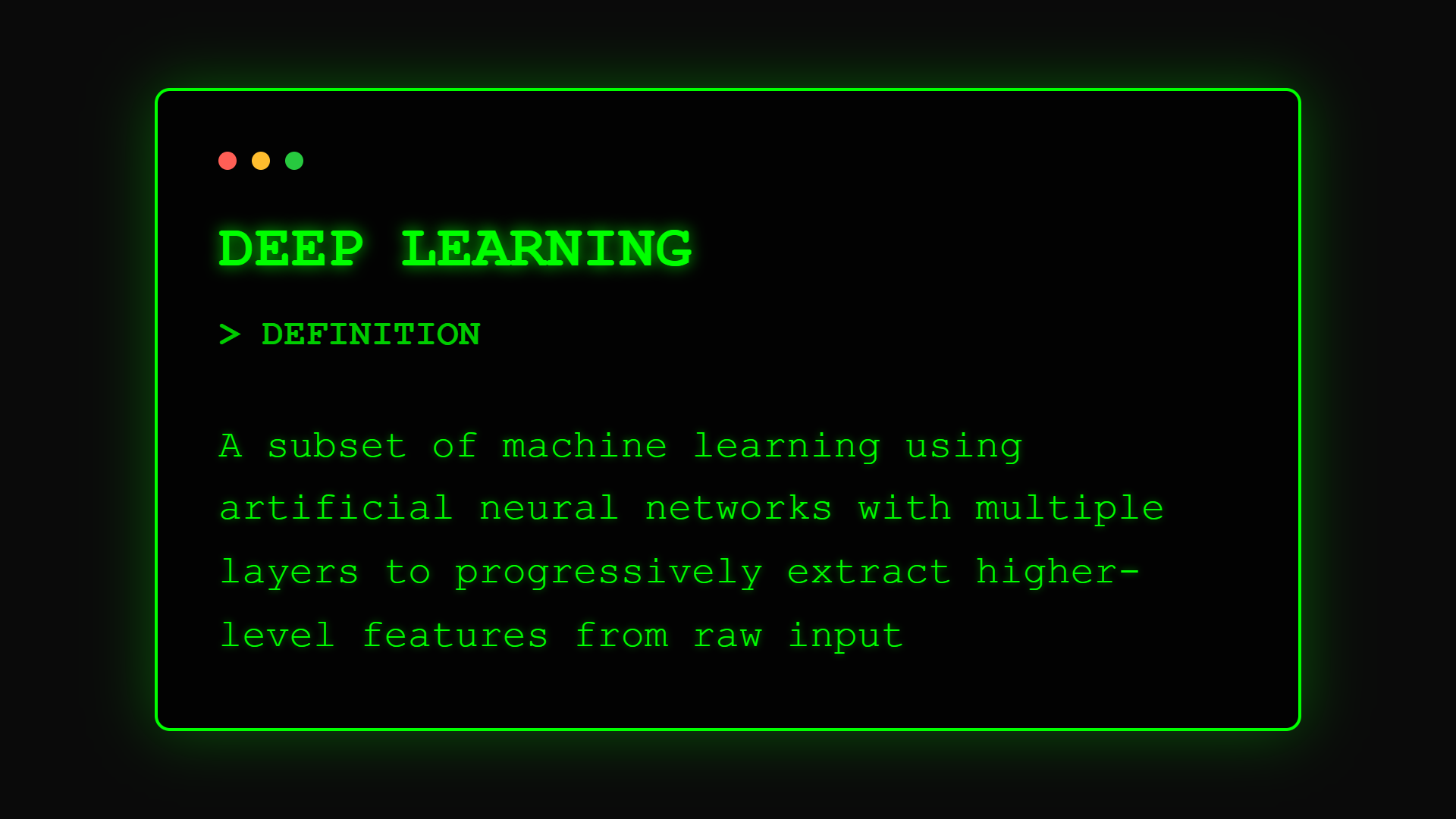 Deep Learning Definition - Neural networks that think in layers