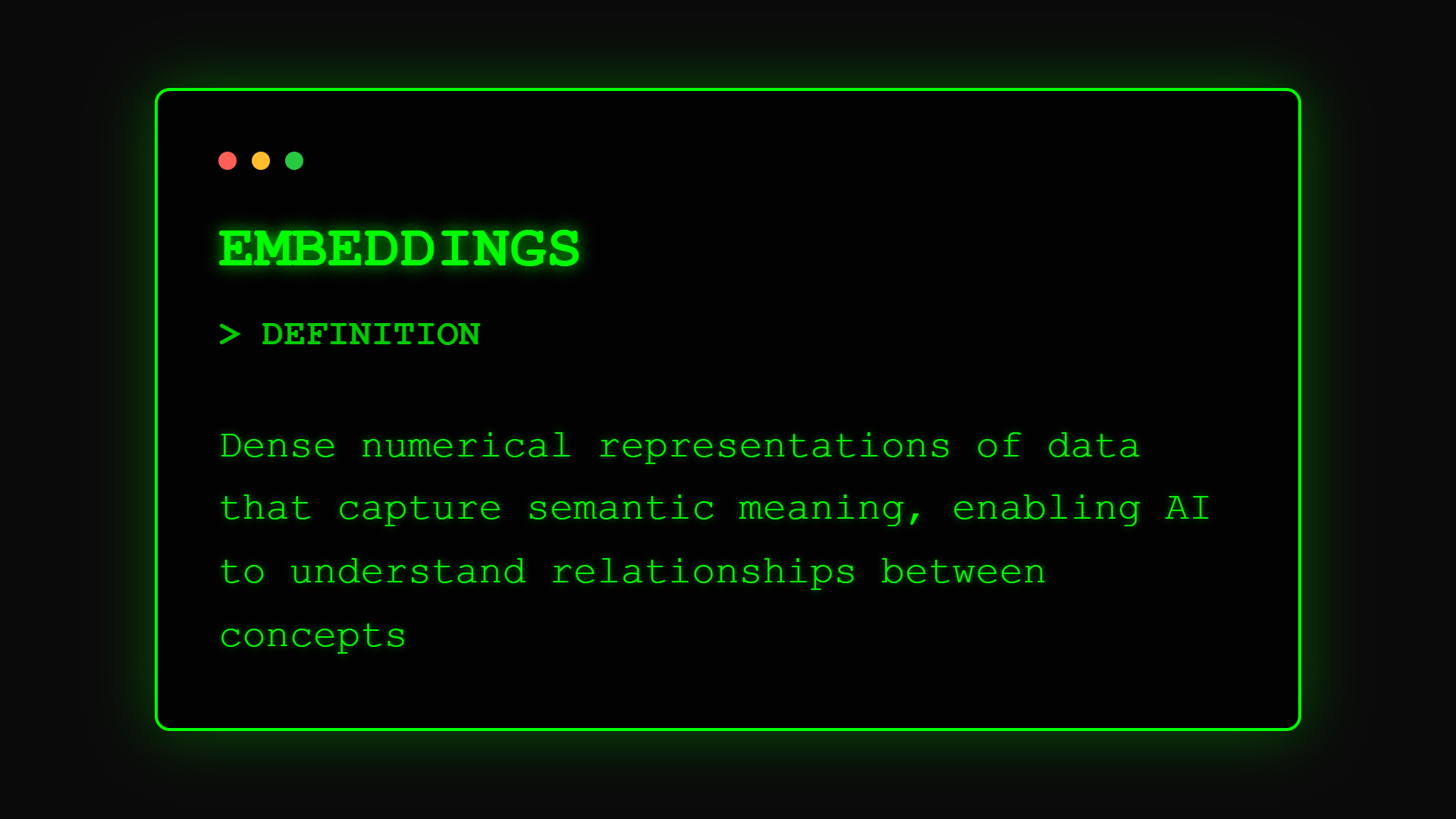 Embeddings Definition - How AI understands meaning through numbers
