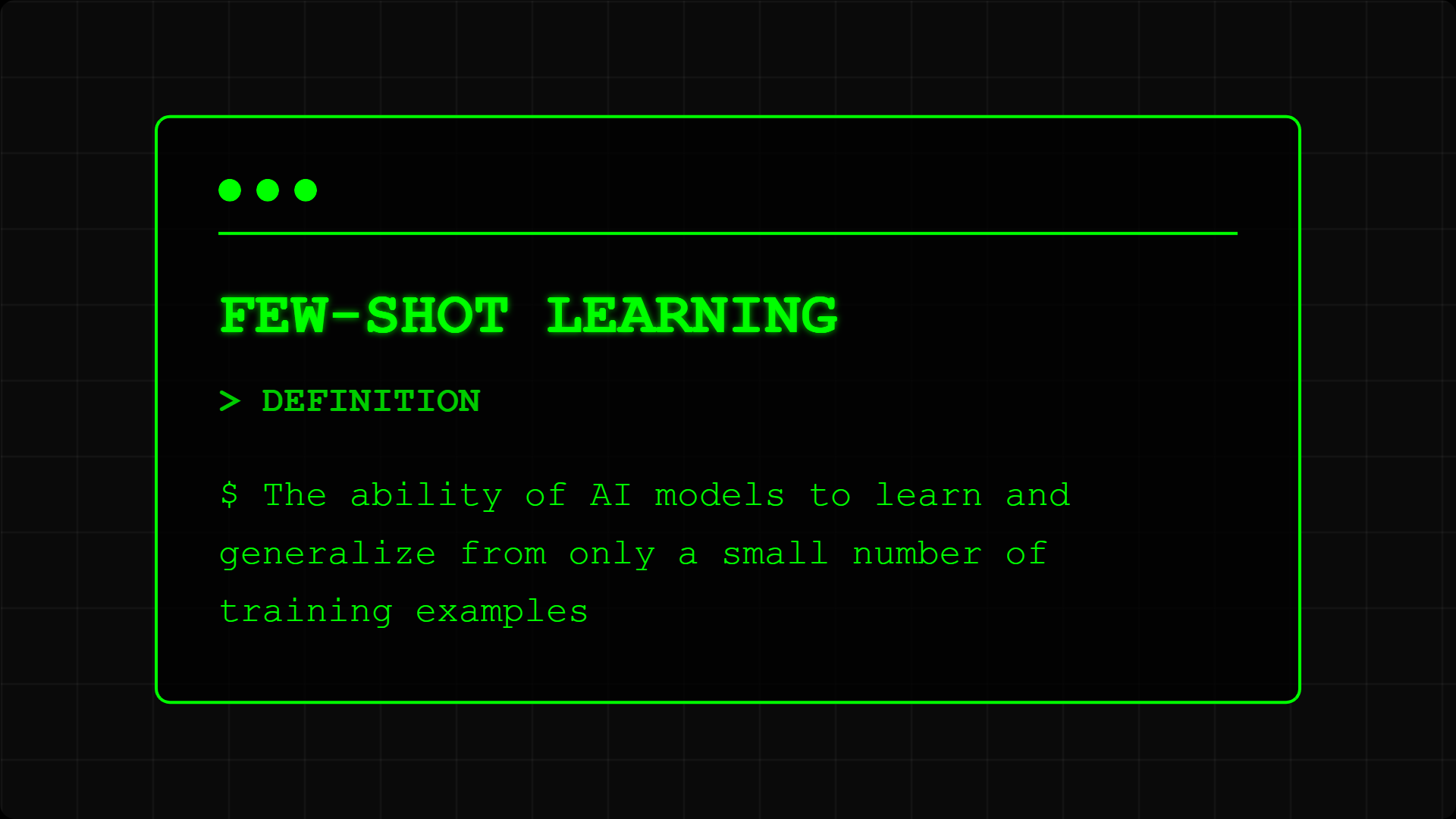 Few-shot Learning Definition - AI that learns from just a few examples