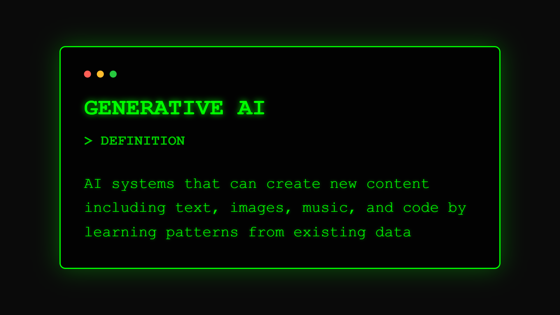 Generative AI Definition - AI that creates original content