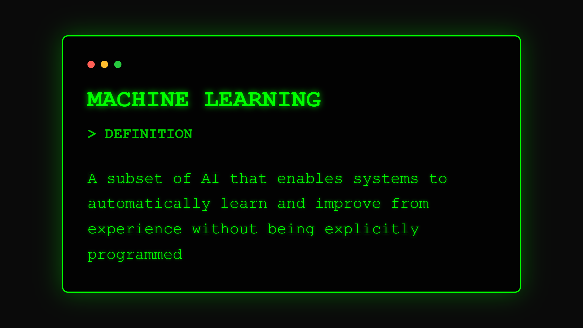 Machine Learning Definition - How computers learn from experience