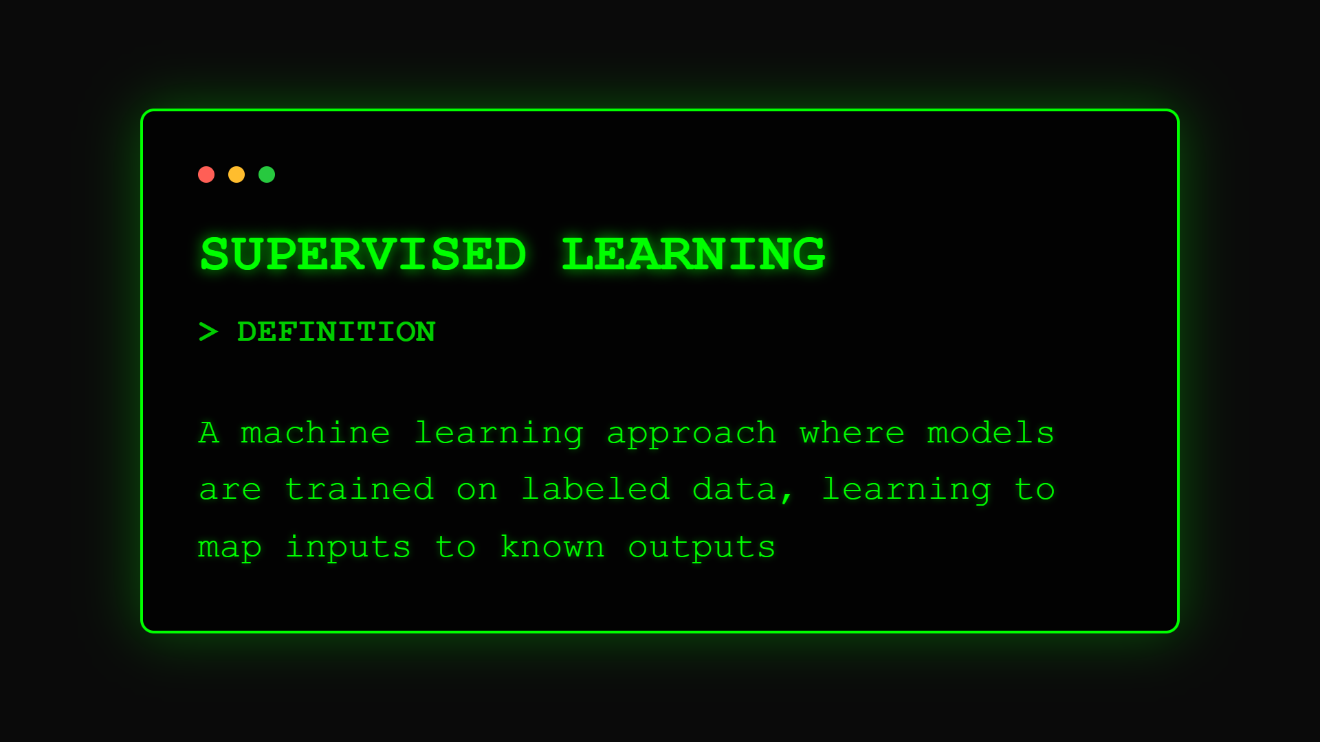 Supervised Learning Definition - Teaching AI with examples