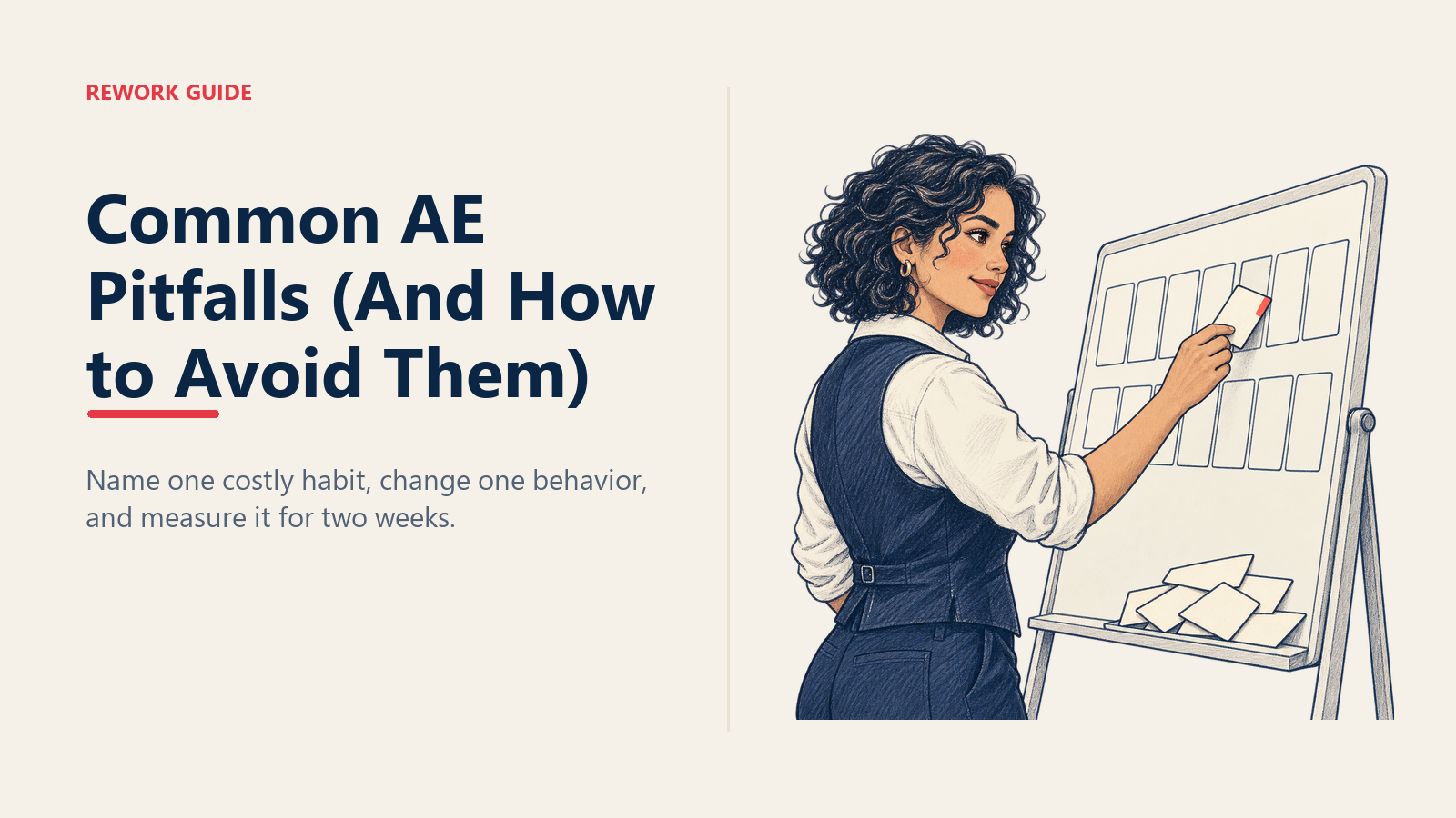 AE moves one of seven sales pitfalls into a two-week behavior recovery plan