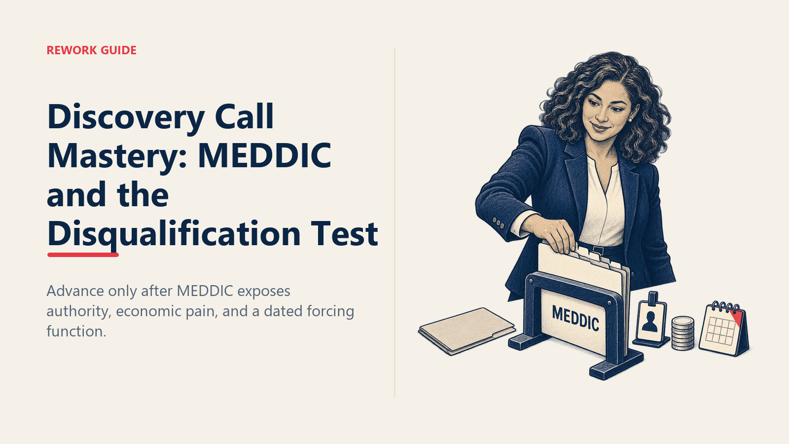 Account executive advances a MEDDIC opportunity dossier through a qualification gate after verifying deal proof