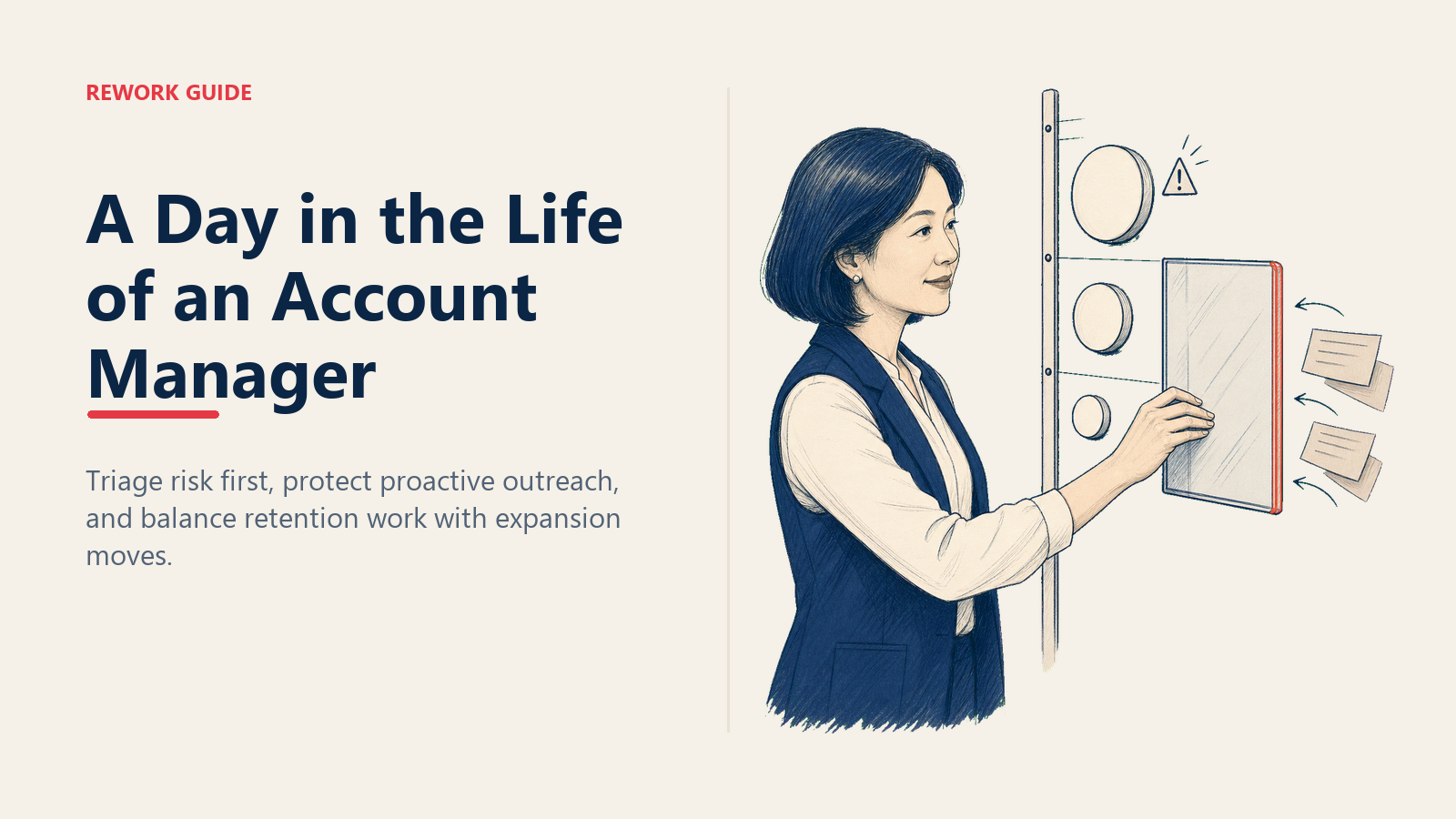Account manager protects proactive outreach time while triaging risk across a tiered book of accounts