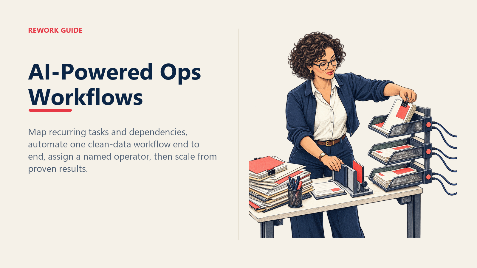 Ops director moving a weekly CRM report from manual handoffs into a controlled AI workflow with a human approval gate