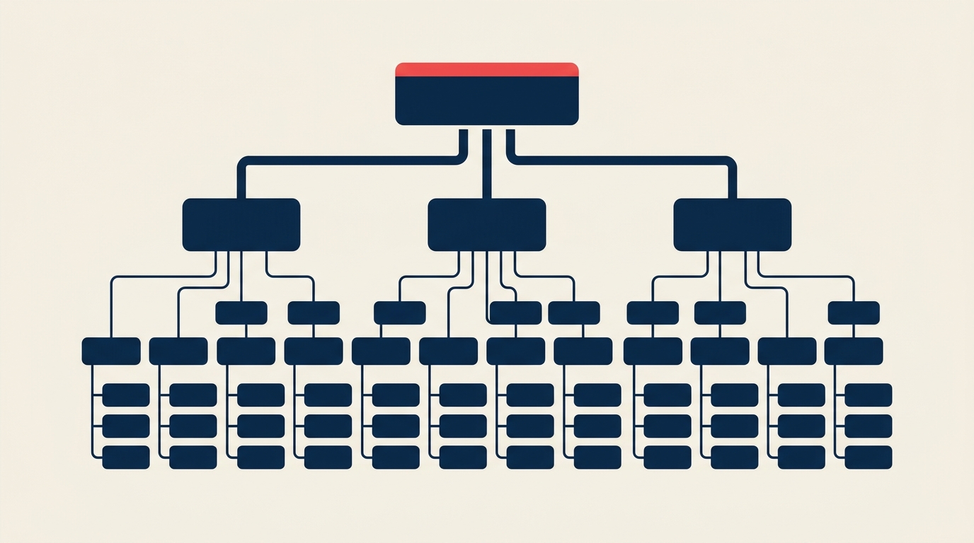 Workforce planning three-layer org chart for AI team structure
