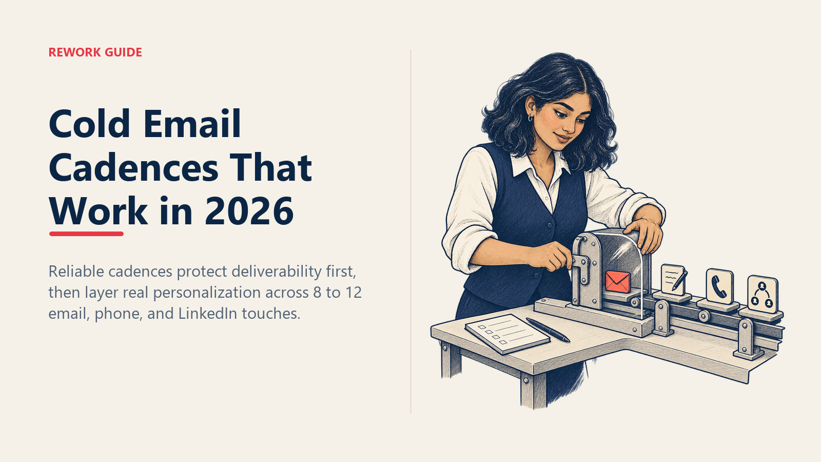 BDR locking a protected sender inbox before an email, phone, and LinkedIn cadence begins