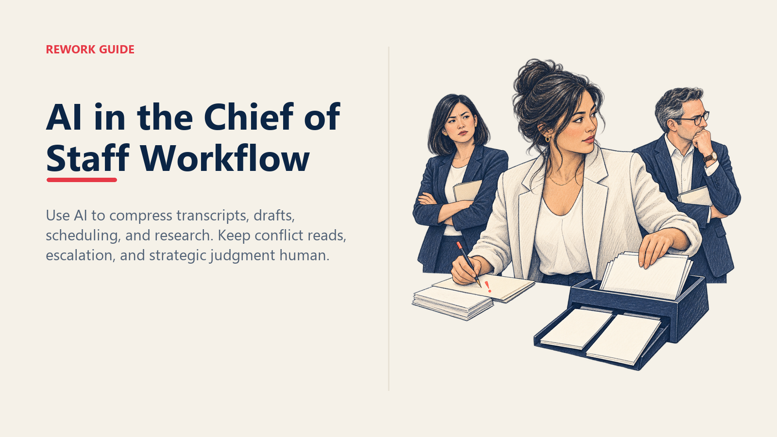 Chief of Staff separating AI transcript synthesis from human conflict judgment