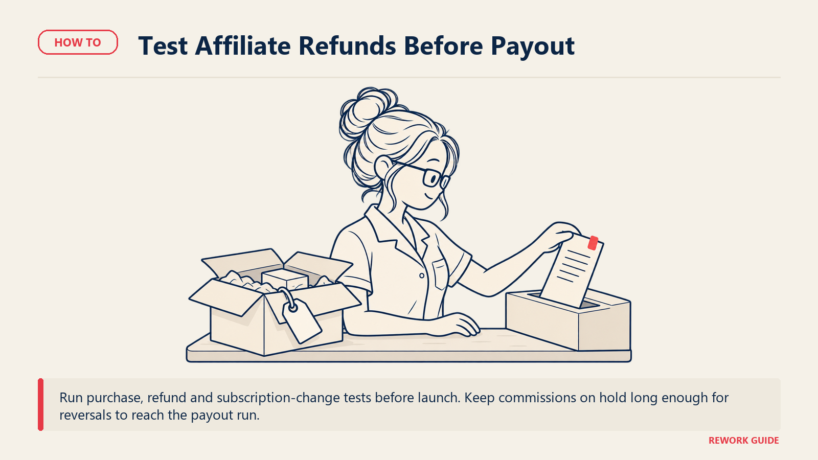 Program operator removing a commission from the payout lane after a refunded order