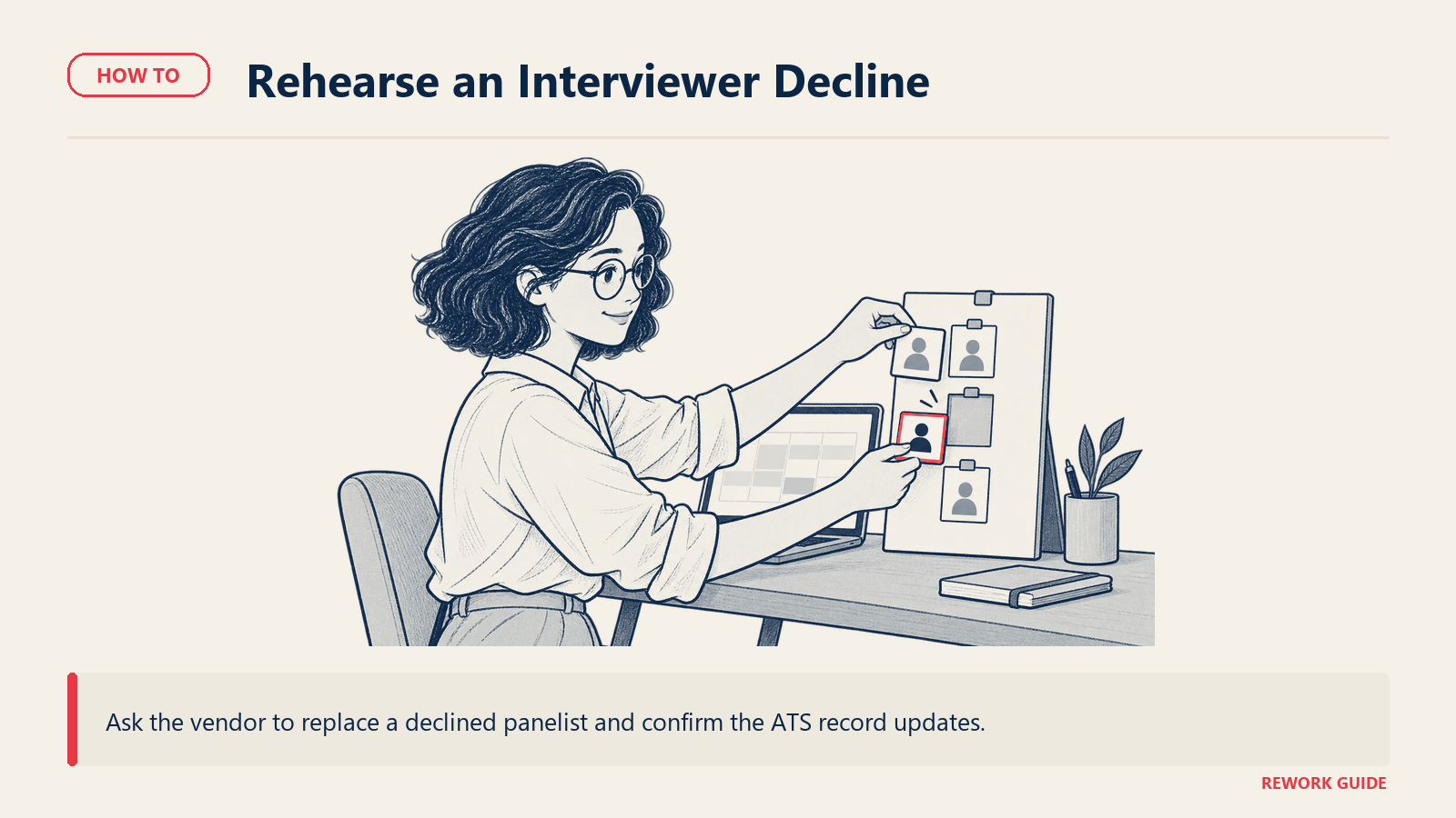 Recruiter replacing a declined interviewer on a panel roster