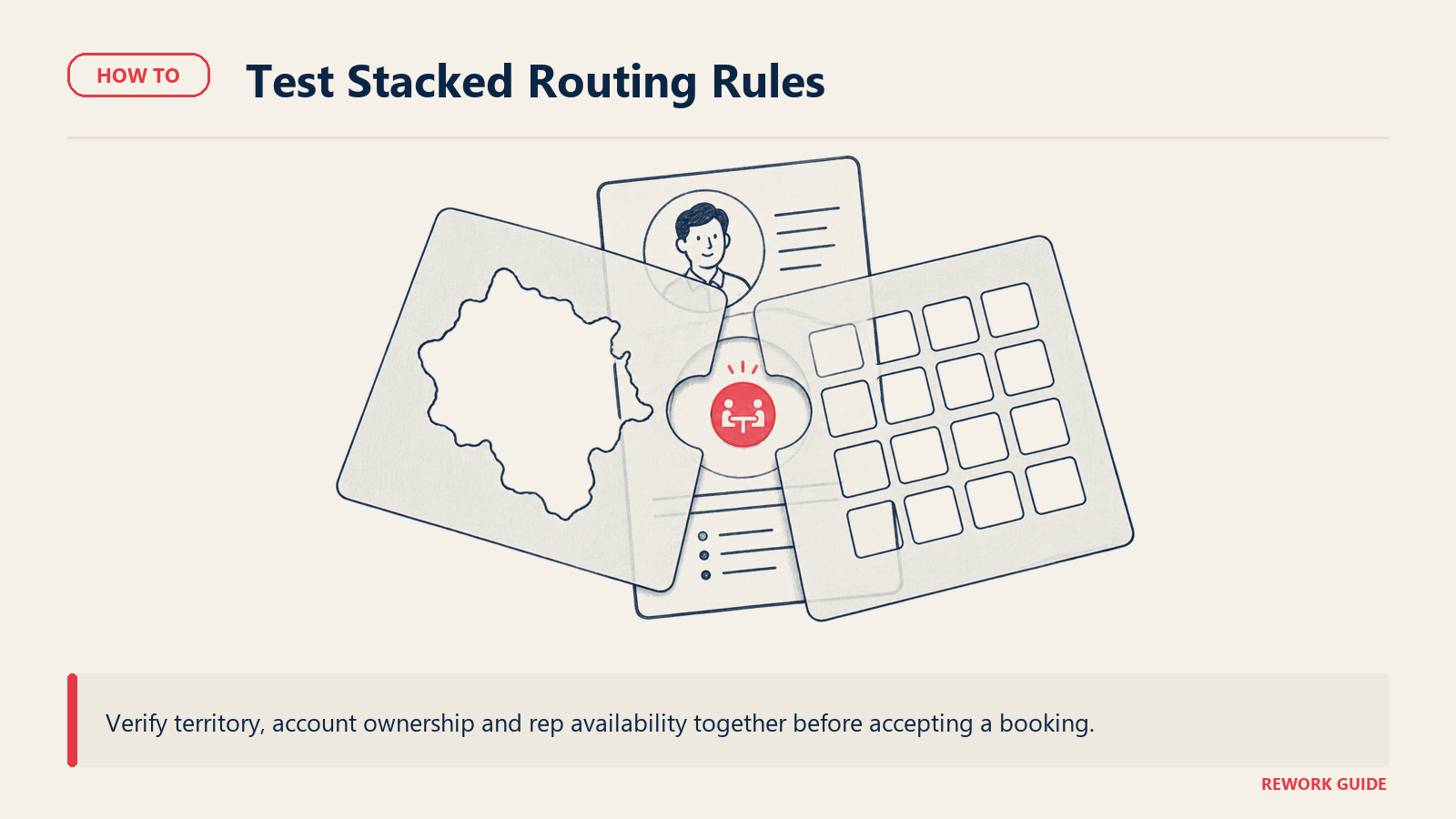 Territory, account-owner and availability rules combined in a booking test