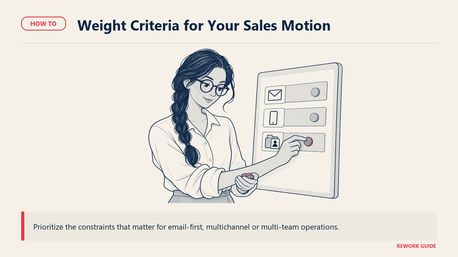 Sales evaluator assigning priority to email, phone and CRM criteria