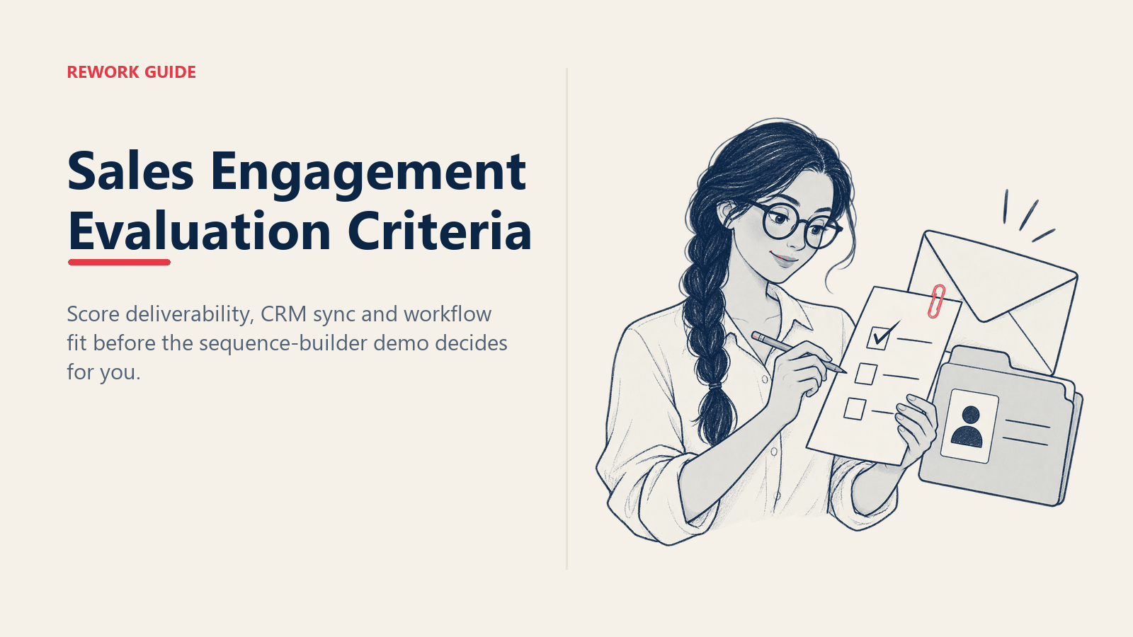 Sales evaluator reviewing email, CRM and workflow evidence