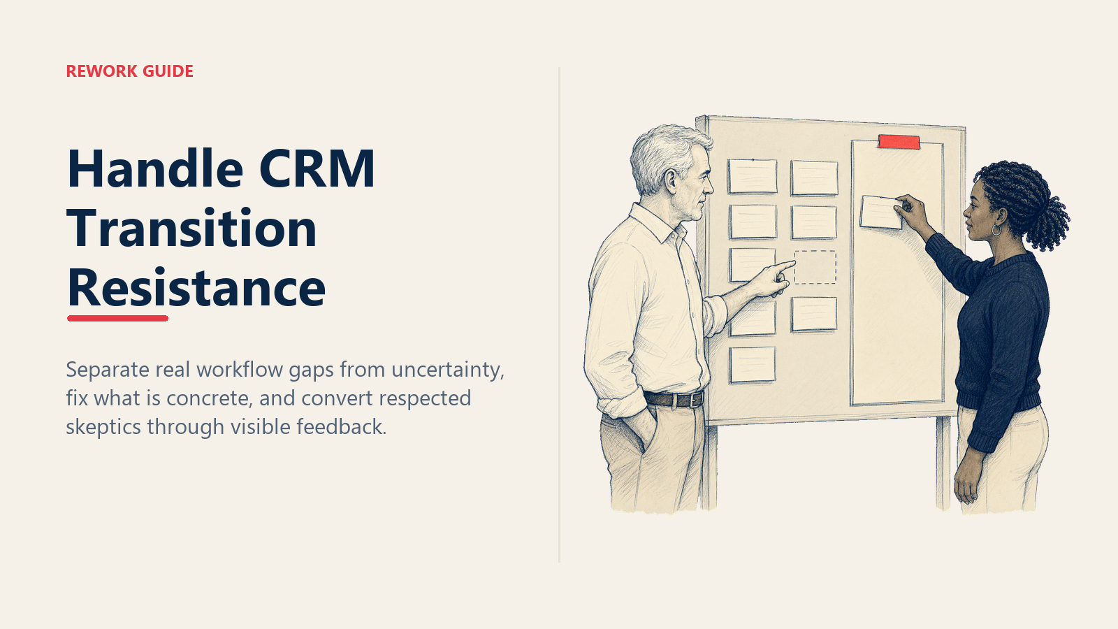 Sales ops lead turning a respected CRM skeptic's specific workflow complaint into a visible fix