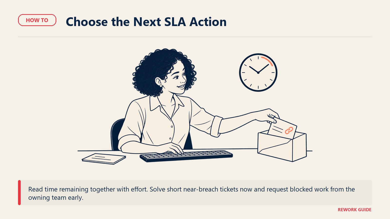 Nia separates a short near-deadline ticket from a blocked ticket that needs an early internal request.