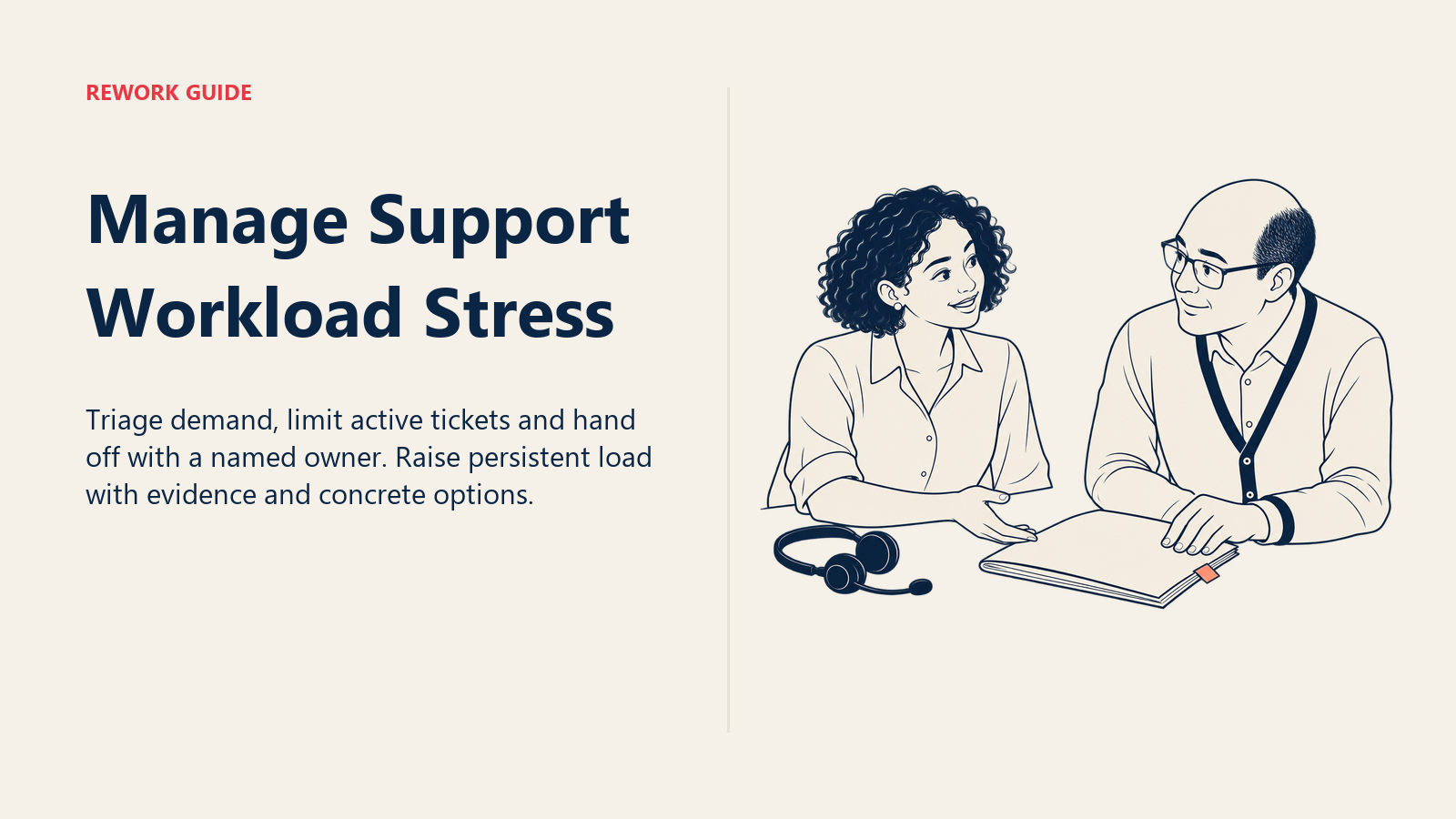 Support specialist Nia and lead Dev agree a named-owner handoff instead of leaving the whole queue with one agent.