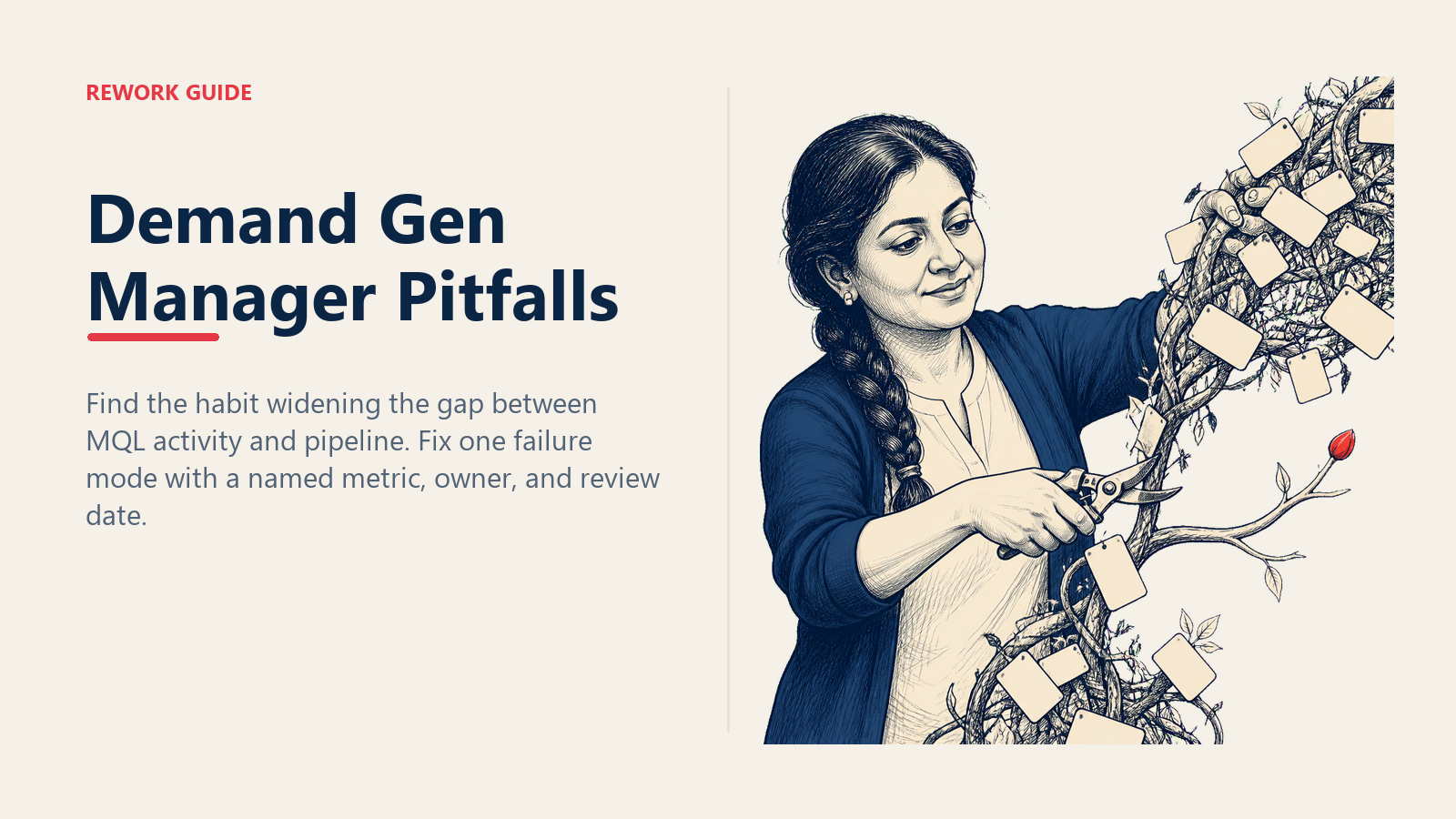Demand generation manager prunes excess lead activity away from a pipeline-producing branch.