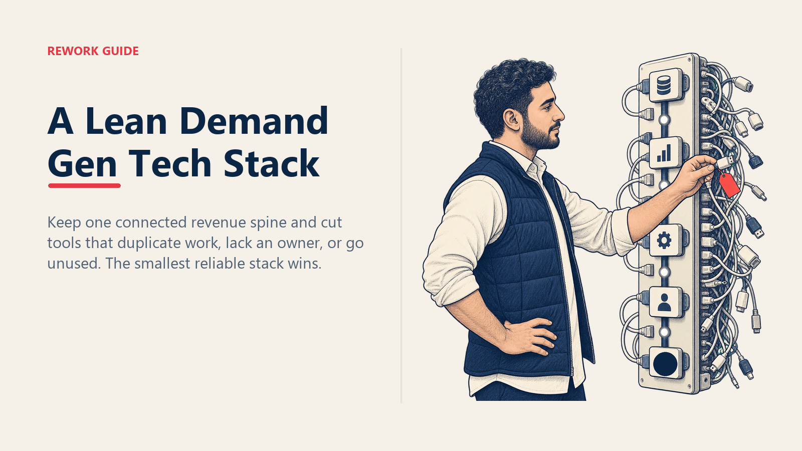 Demand generation manager removes a redundant tool connection from a lean martech stack.