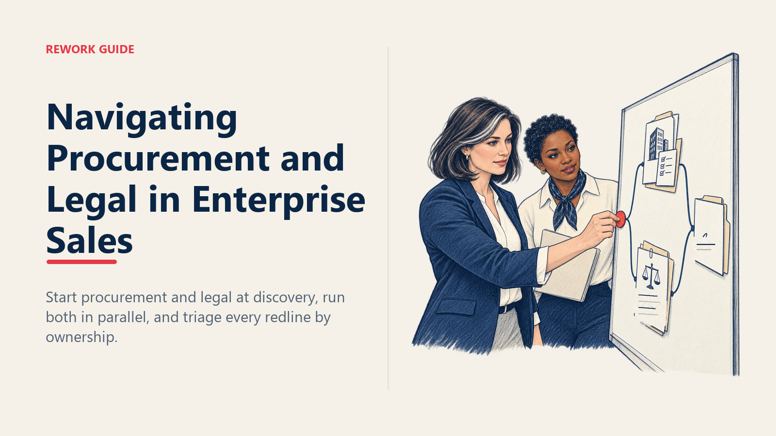 Enterprise AE and procurement lead start legal and vendor onboarding as parallel workstreams