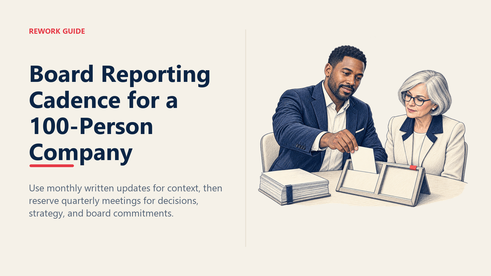 CEO uses a concise board memo to move a quarterly meeting from reporting to decisions