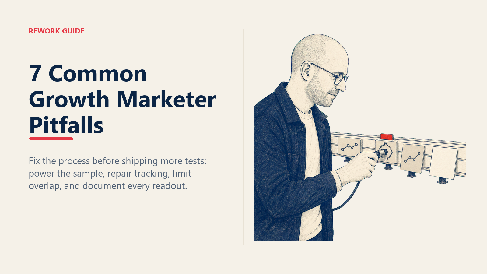 Seven common growth marketer pitfalls represented by repairing a broken experiment measurement link