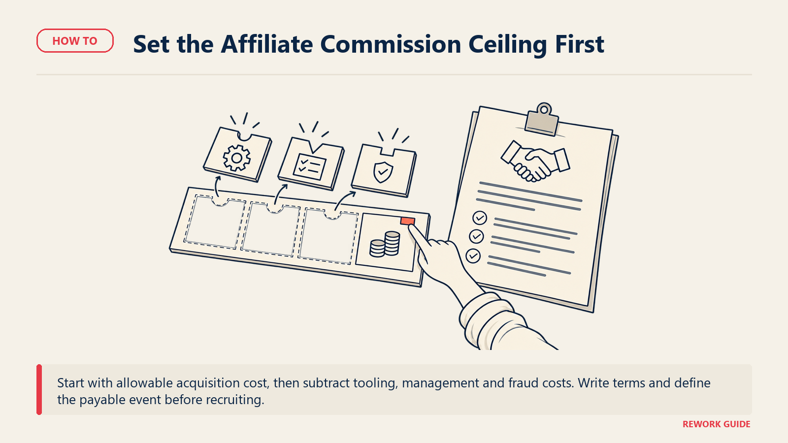 Commission allowance remaining after program costs beside approved affiliate terms