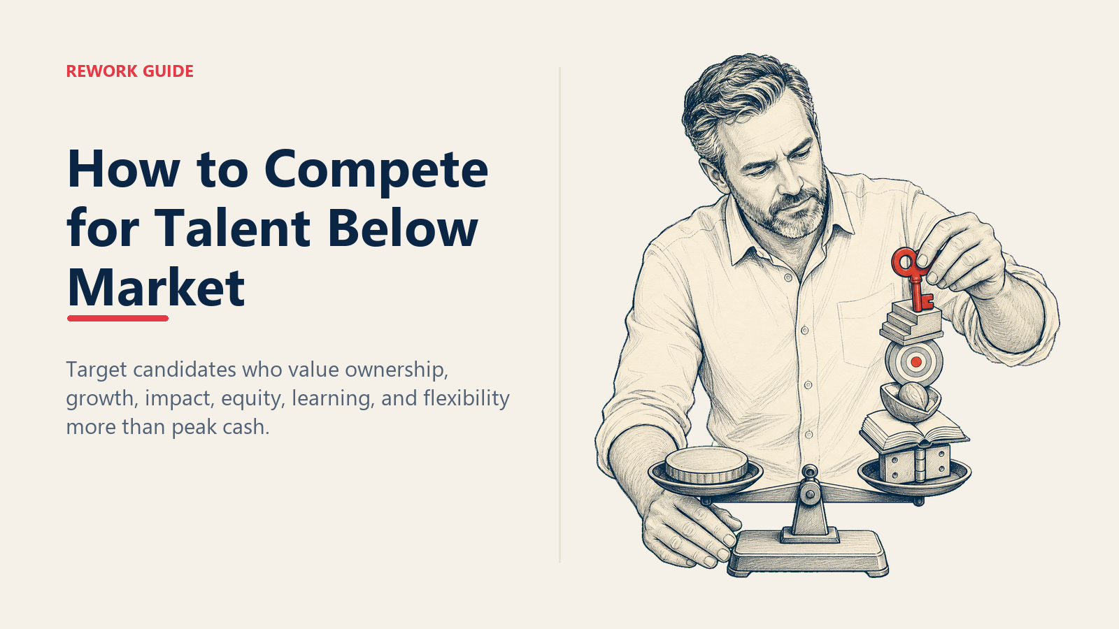 Hiring manager building a non-cash career value stack to compete for talent below market salary