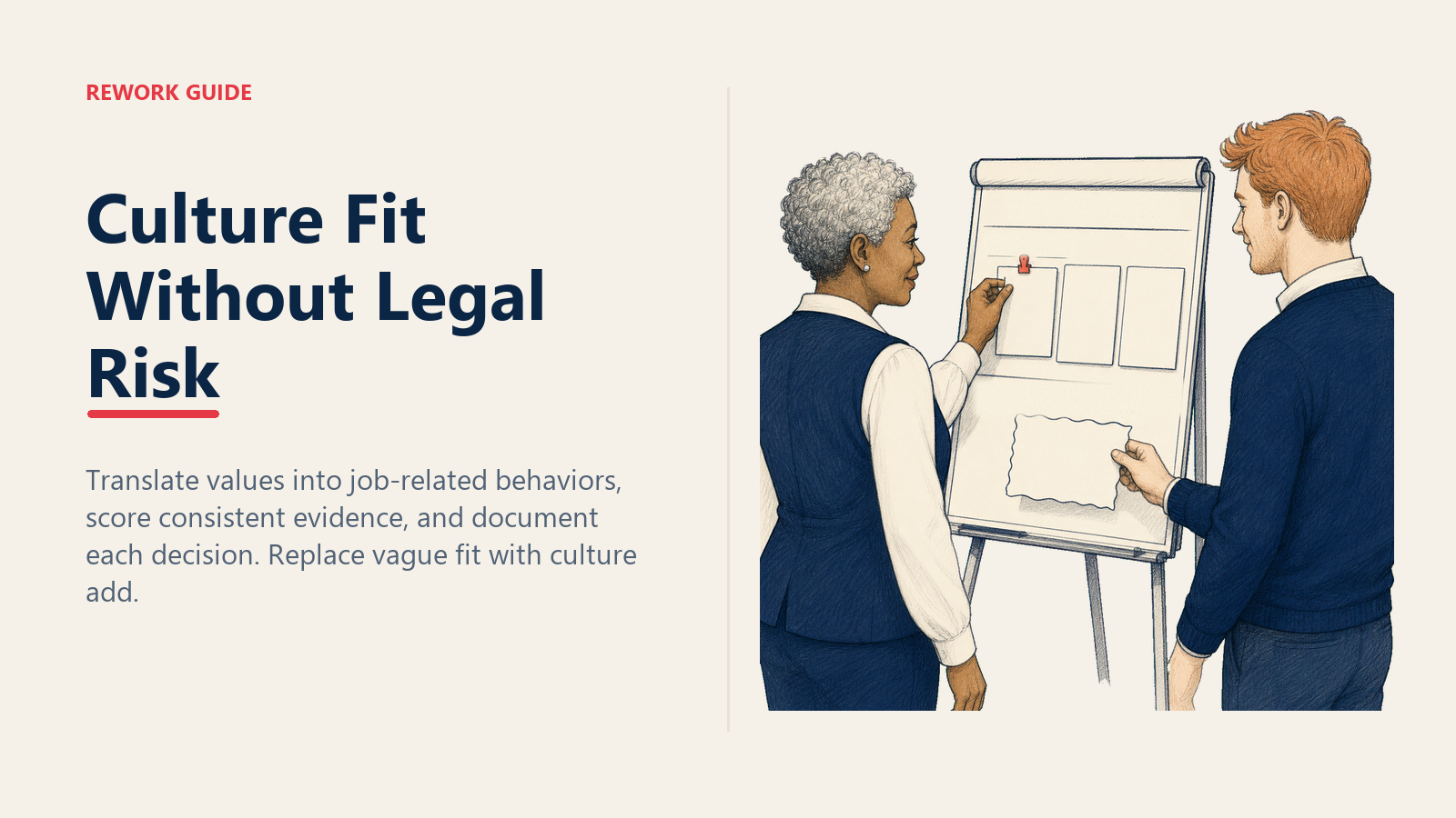 HR leader replacing a vague culture-fit impression with observable behavioral evidence on a structured scorecard