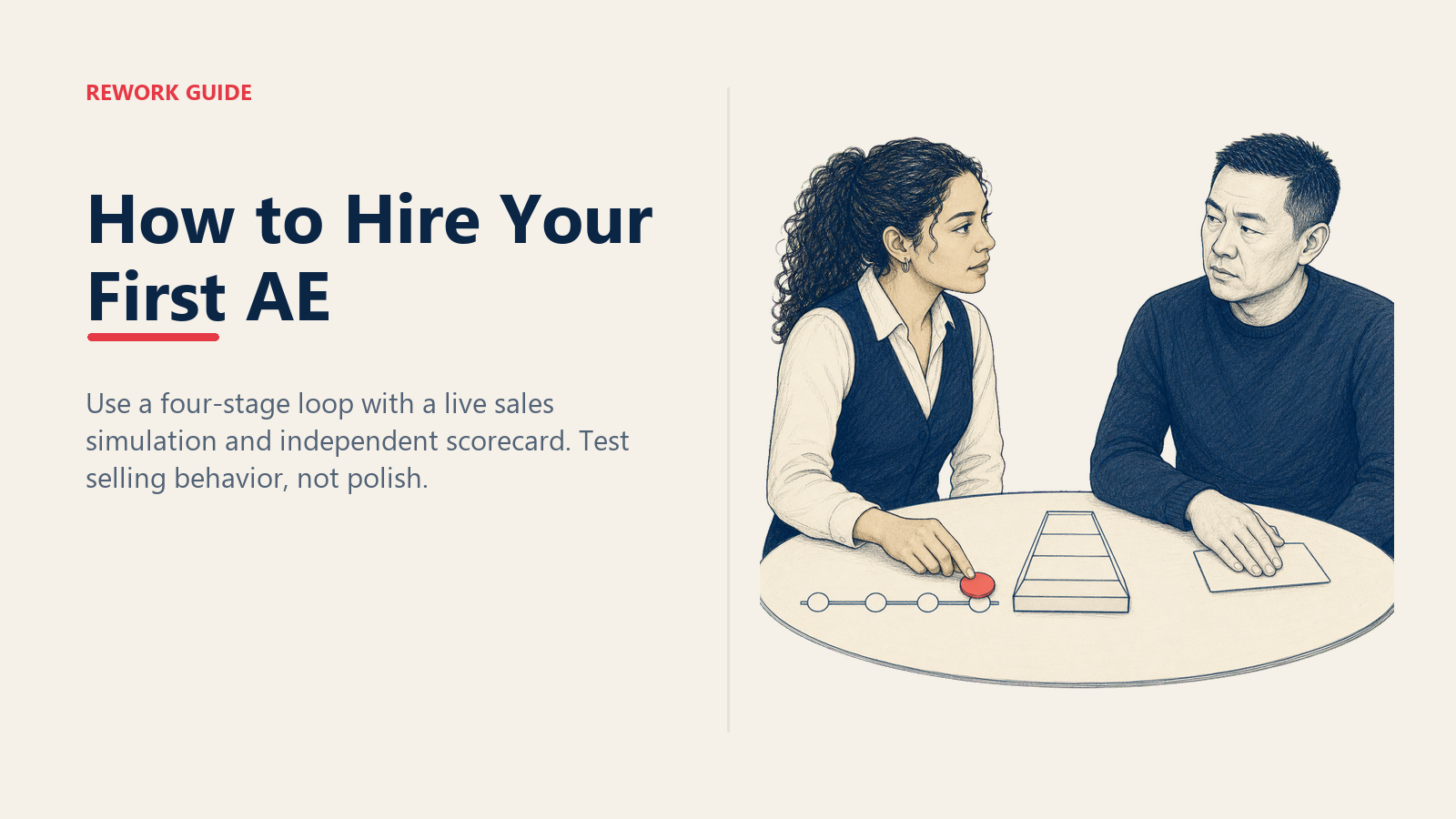 AE candidate demonstrating discovery and advancing a next step in a live sales interview simulation