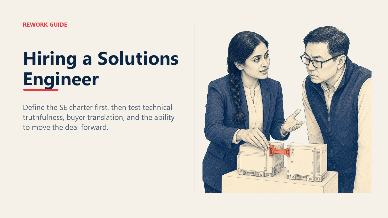 Solutions Engineer connecting an integration model while explaining the technical trade-off to a skeptical buyer