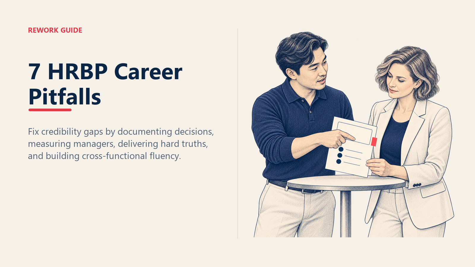 HR partner turning a manager conversation into a documented decision and follow-up to avoid common HRBP career pitfalls