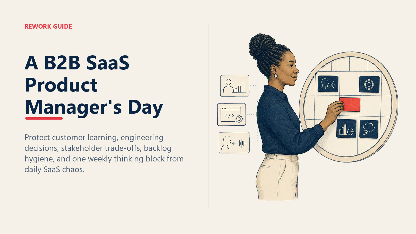 B2B SaaS product manager protecting a weekly calendar block from competing stakeholder requests