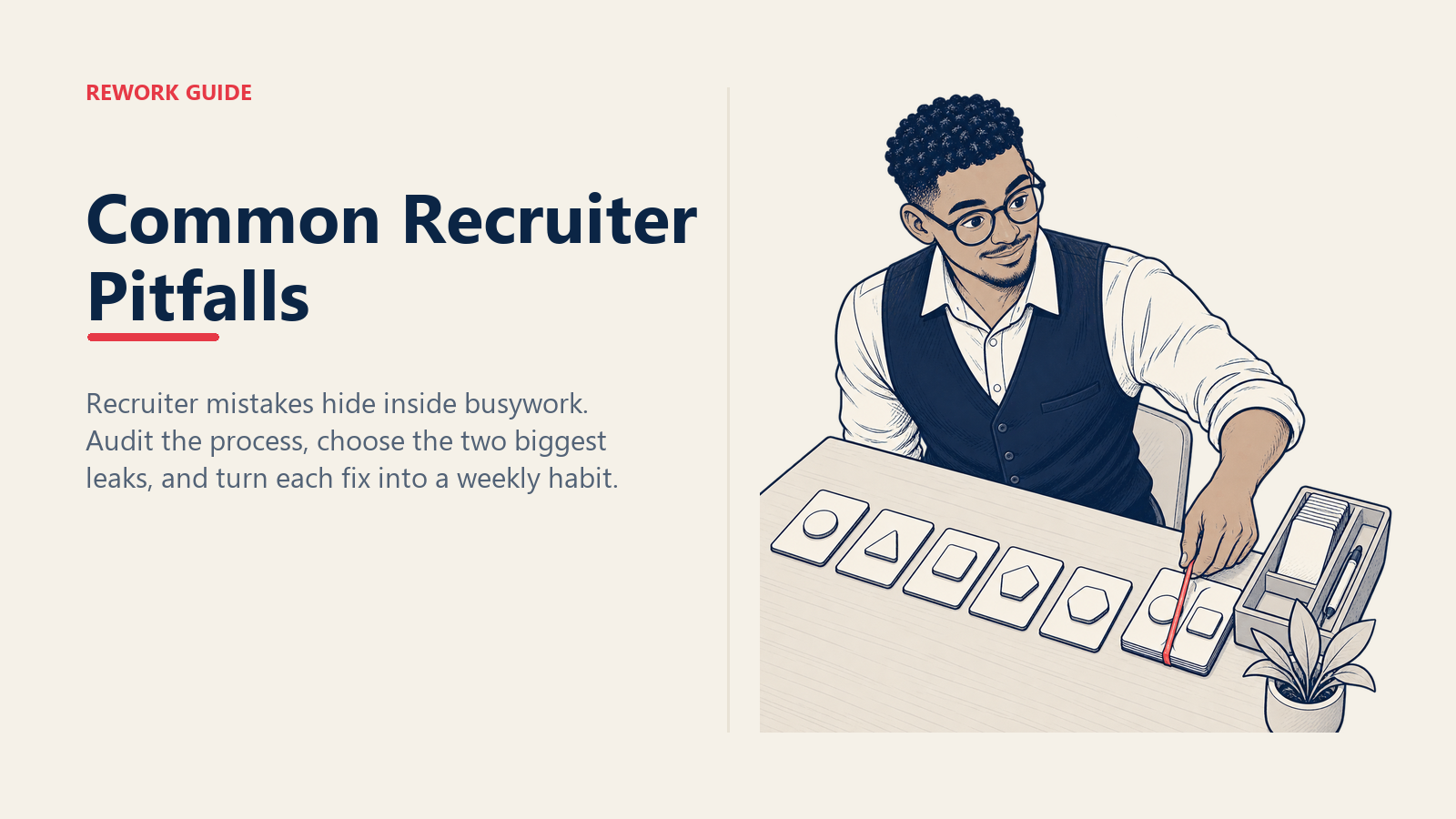 Recruiter looping two of seven recruiting process pitfalls into a focused weekly fix