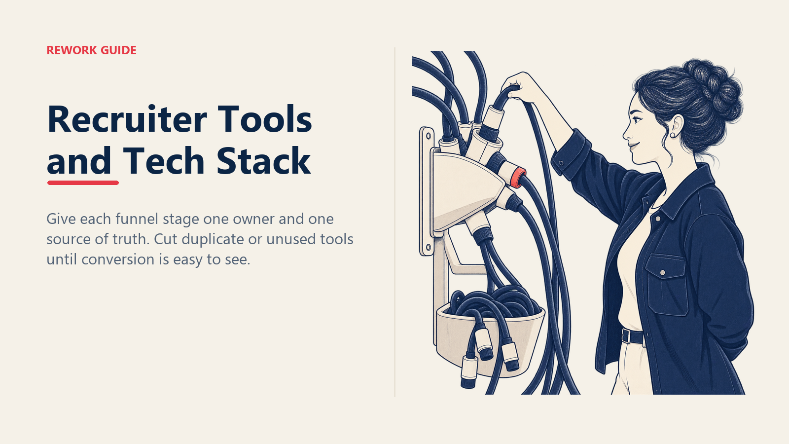 Recruiting operations lead removing a duplicate tool connection from a recruiter tech stack and preserving one funnel source of truth