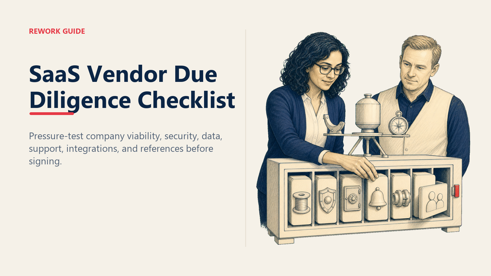 IT and operations leaders complete six vendor diligence checks before stabilizing a vendor viability model and signing.