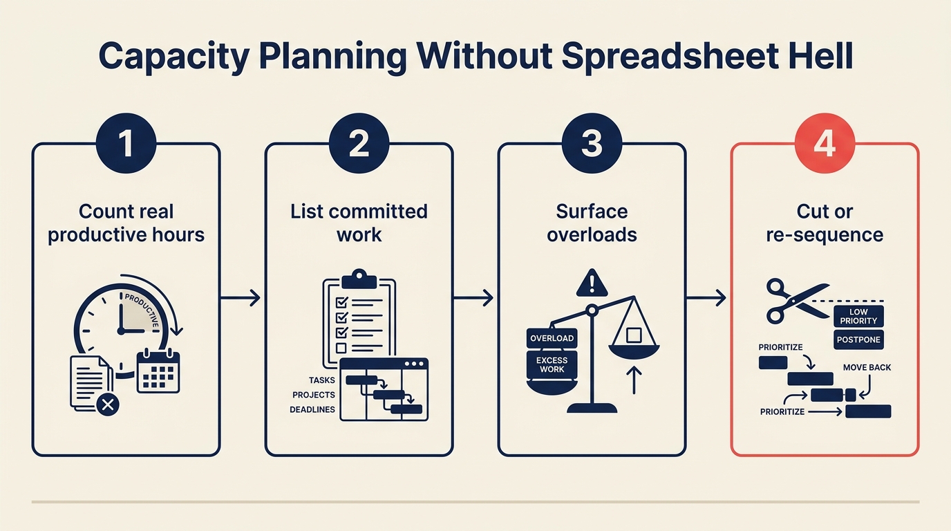 Capacity planning without spreadsheet hell — 4-step workload-to-commitment matching