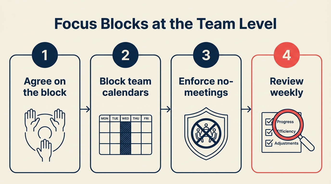 Focus blocks at the team level — 4 steps to protect deep work across a team calendar