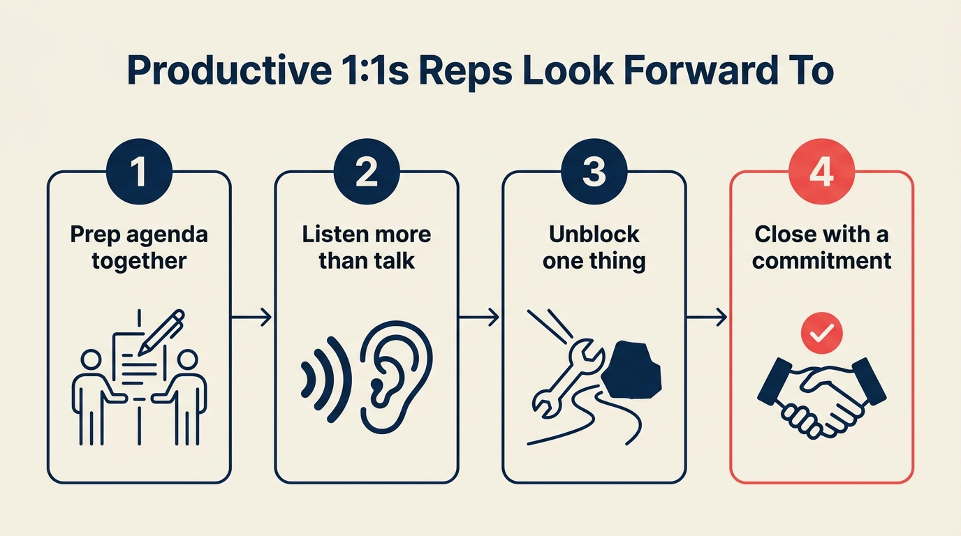 Running a Productive 1:1 that reps actually look forward to — 4-step format