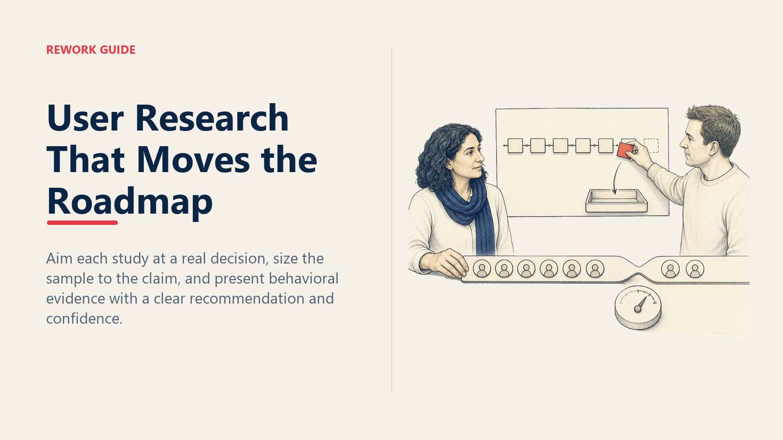 UX researcher using participant behavior evidence to move a product roadmap item into an experiment.