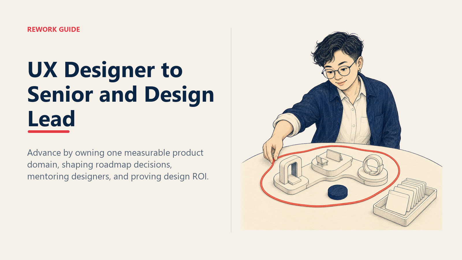 UX designer expanding an ownership boundary from individual screen tickets to a measurable product domain.