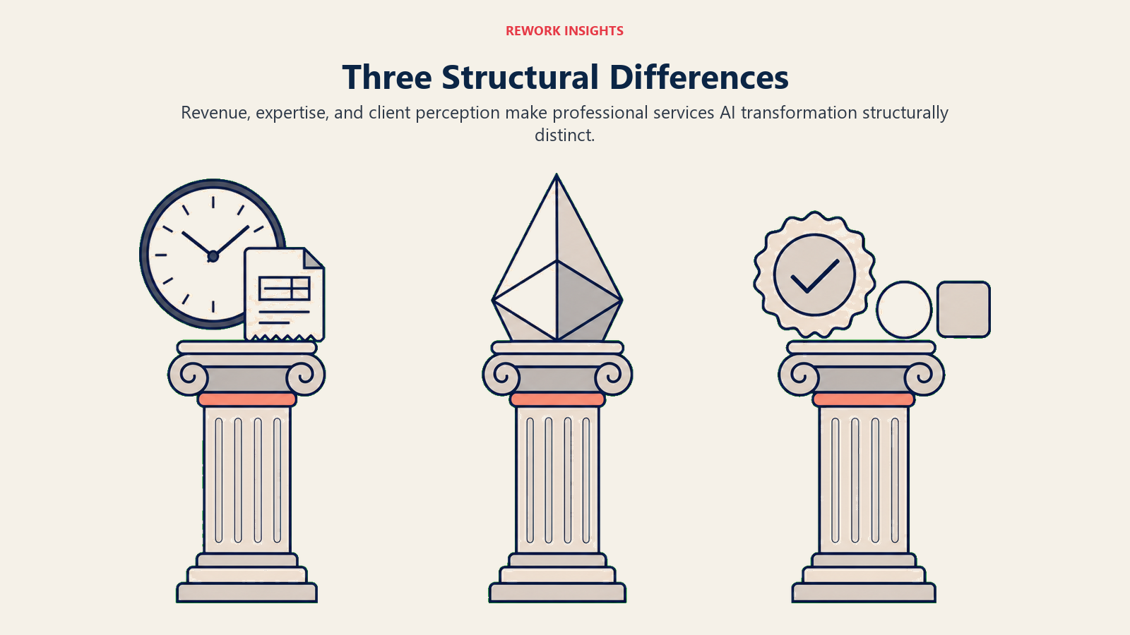 Three structural differences in professional services AI across revenue, expertise, and client perception