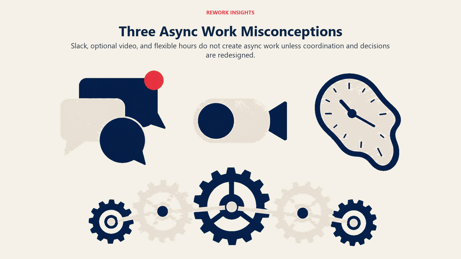 Three async work misconceptions: Slack, optional video, and flexible hours without redesigned coordination