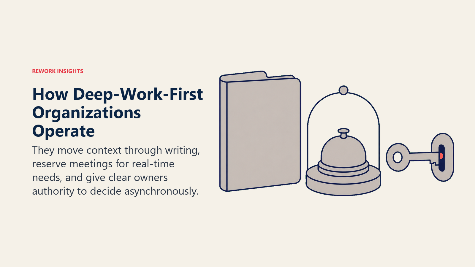Deep-work-first operating model shown through written context, fewer meetings, and decision authority