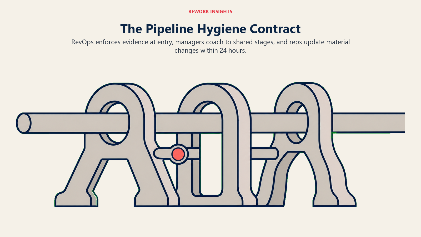 Pipeline hygiene contract supported by RevOps, sales managers, and sales reps