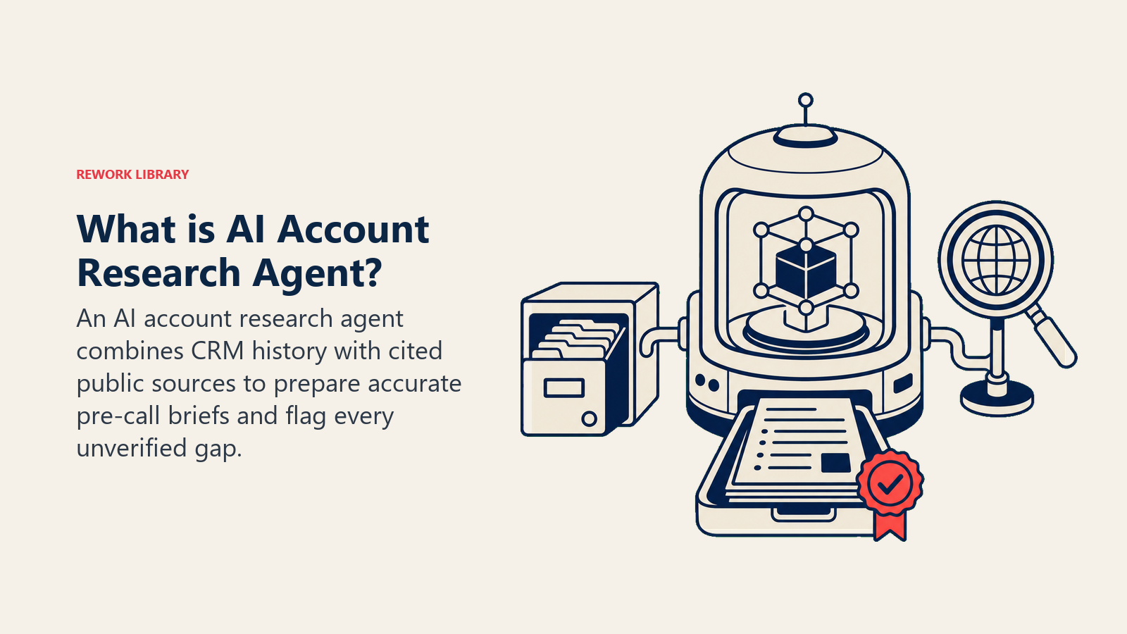 What is AI Account Research Agent? autonomous research pod with model core, source lens, and cited brief tray