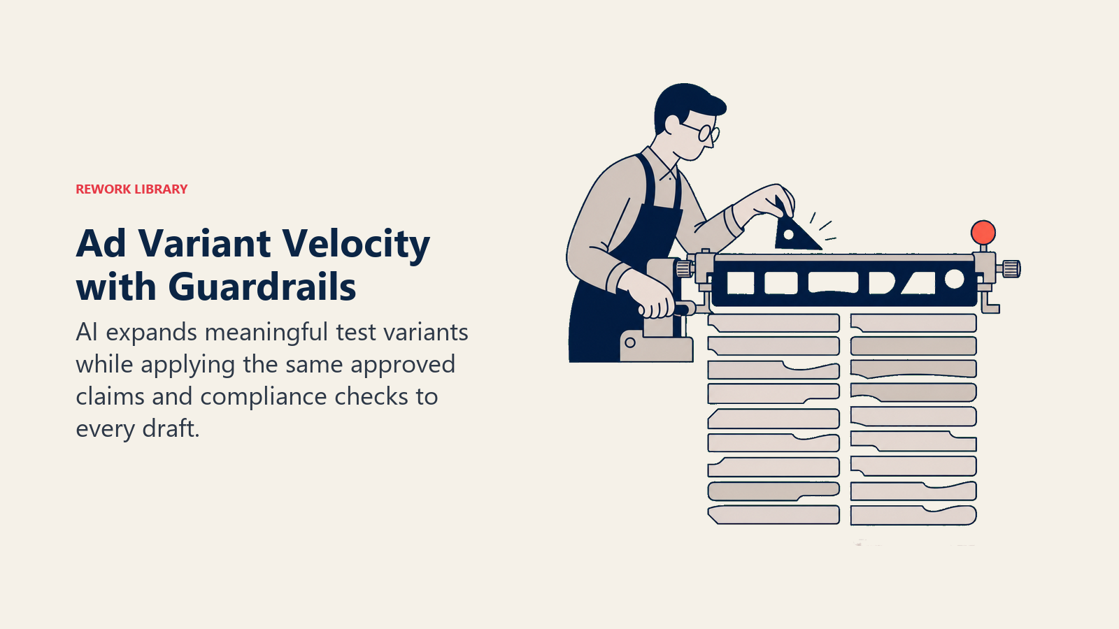 Ad copy variant engine increasing test velocity under approved claim guardrails