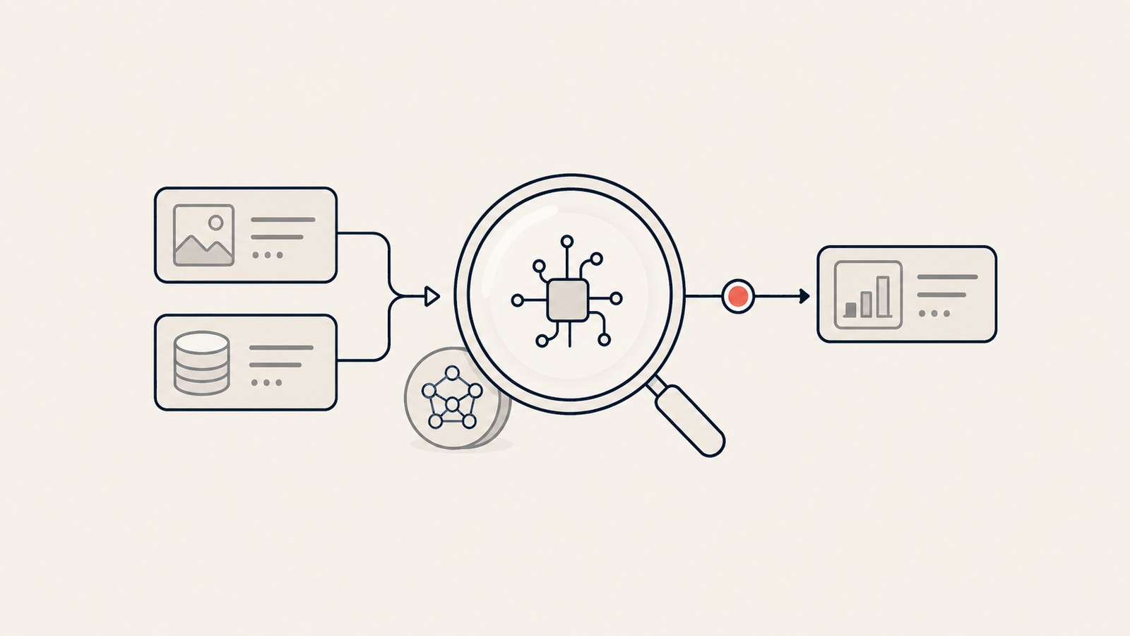 AI Competitive Intelligence Agent: Inline-Visual zeigt Lupe zur Quellverifizierung
