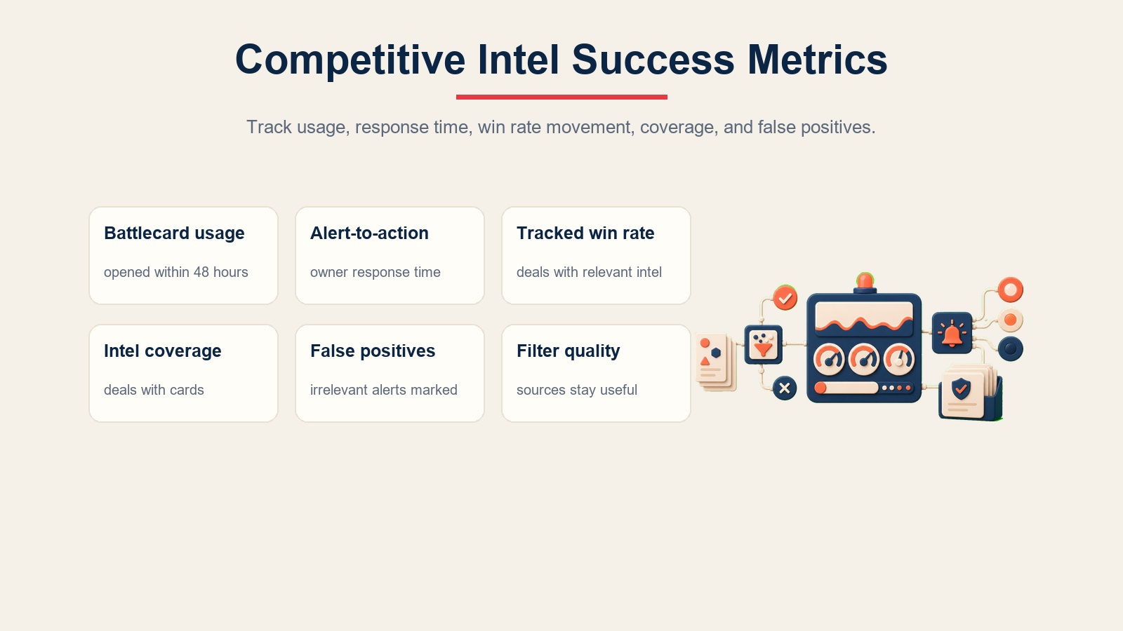 Visual metrik keberhasilan Competitive Intel
